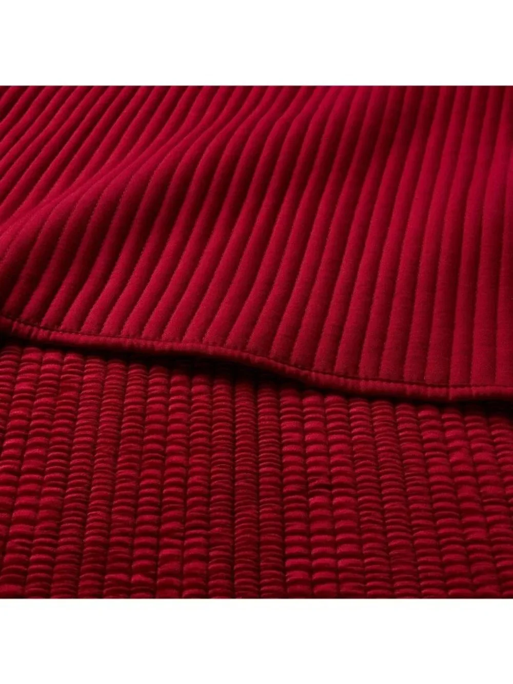 Queen Size Ruched Velvet Quilt Threshold Deep Red Color 88